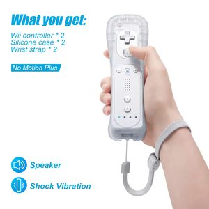 <span class=keywords><strong>Vente</strong></span> flash : lot de 2 manettes pour <span class=keywords><strong>Wii</strong></span> avec coque en silicone et dragonne, couleur blanche, sans fonction de détection de mouvement, manette sans fil <span class=keywords><strong>Wii</strong></span> - Product Image 3