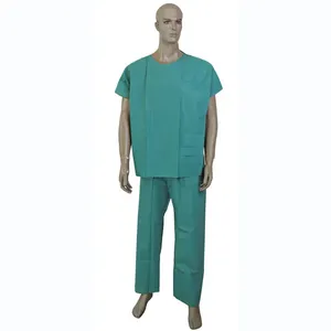 Moda özel streç Unisex düz renk yetişkin Ce mavi tıbbi hemşire üniforması cerrahi fırçalayın takım elbise bakım tek kullanımlık 95%