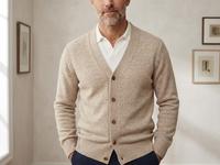 Cardigan en tricot rétro pour homme, cardigan en laine fine pour homme, cardigan pour homme, pull personnalisé sur mesure