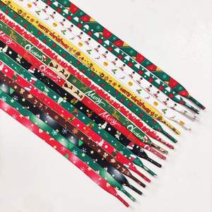 Cordones Planos Estampados de Navidad al por Mayor para Zapatillas, Cordones Personalizados para Zapatos - Product Image 1
