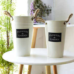 In Trắng Lớn Cao Hoa Cắm Mạ Kẽm Xô Kim Loại Cao Bình Cho Hoa Cắm Hoa Cửa Hàng Nguồn Cung Cấp - Product Image 4