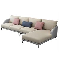 Für Boutique-Hotel-Suiten & Büro-Ruhebereiche: Hellgraues Eck-Stoffsofa, Komfortables Modulares Gewerbliches Sofa