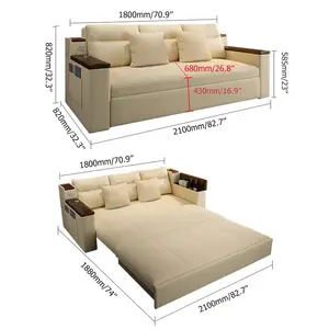 CY Factory Cheap Price Fabric Corner Sofa Bed Folding With Storage Furniture Living Room Sofa Bed Chair