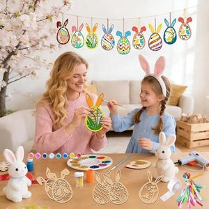 Set <span class=keywords><strong>de</strong></span> Pintura para Interiores, Manualidades Infantiles <span class=keywords><strong>de</strong></span> <span class=keywords><strong>Conejo</strong></span> <span class=keywords><strong>de</strong></span> <span class=keywords><strong>Pascua</strong></span> <span class=keywords><strong>de</strong></span> Madera para DIY - Product Image 3