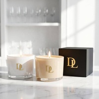 Bocaux en verre givrés de luxe vides de 8oz, 10oz, 12oz, résistants à la chaleur, personnalisables, pour la fabrication de bougies de Noël, avec boîte