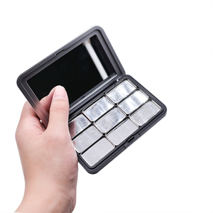 Palette d'ombres à paupières en plastique noir, logo personnalisé, qualité supérieure, cosmétique, privée, maquillage, avec miroir, pièces - Product Image 1