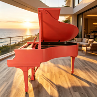 Piano à queue acoustique en bois massif rouge mat 88 touches avec banc assorti, couleur personnalisée OEM/ODM, pour concert et décoration intérieure