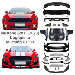 Parachoques para <span class=keywords><strong>Ford</strong></span> <span class=keywords><strong>Mustang</strong></span> 2015 2016 <span class=keywords><strong>2017</strong></span>, Actualización al Modelo <span class=keywords><strong>GT500</strong></span> <span class=keywords><strong>Shelby</strong></span>, con Parachoques, Capó, Guardabarros, Faldones Laterales y Difusor Trasero - Product Image 1