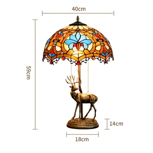 Châu Âu cổ điển sang trọng sáng tạo Baroque Tiffany kính màu phòng khách phòng ăn phòng ngủ thanh trang trí nai sừng tấm bảng đèn - Product Image 5