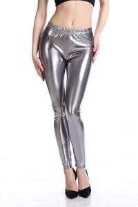 Women Metallic Shiny <strong>Leggings</strong> Faux Leather Mid Waist Ankle Length Pants Sexy Bright <strong>Sequin</strong> Pants Shining Fitness <strong>Legging</strong> - Product Image 5