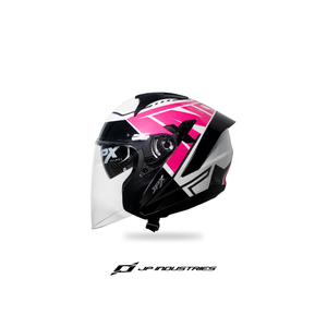 Casque demi-face JPX Nova X V2 Motif N7 avec un design élégant à double visière pour une visibilité et un confort accrus lors de chaque balade - Product Image 5