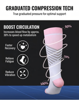 Chaussettes de compression montantes à logo personnalisé en nylon haute élasticité, maille respirante et anti-humidité, à dégradé, pour la course et la randonnée