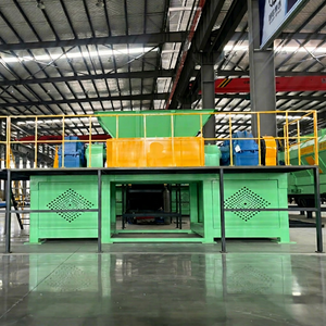Ligne de production de recyclage de pneus et de déchets métalliques avec broyeur automatique à double arbre - Product Image 1