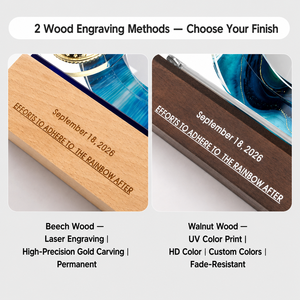 Trofeo Creativo in Cristallo e Legno Massello 2026, Medaglia <span class=keywords><strong>Personalizzata</strong></span> con Incisione e Stampa a Colori, Premio per Dipendenti, Targa Campionato - Product Image 3