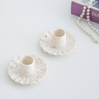 Porte-bougie conique en céramique, forme de fleur vintage, centre de table pour décoration de maison, mariage, cadeaux de pendaison de crémaillère