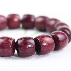 Pulsera de madera de sándalo púrpura con cuentas de barril de 13x14mm, regalo unisex para parejas, joyería de estilo chino - Product Image 2