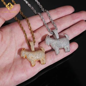 Entrepôt USA Bijoux Hip Hop Moissanite Pendentif Iced Out Collier en Argent Sterling 925 Diamant Moissanite VVS Pendentif Mouton - Product Image 2