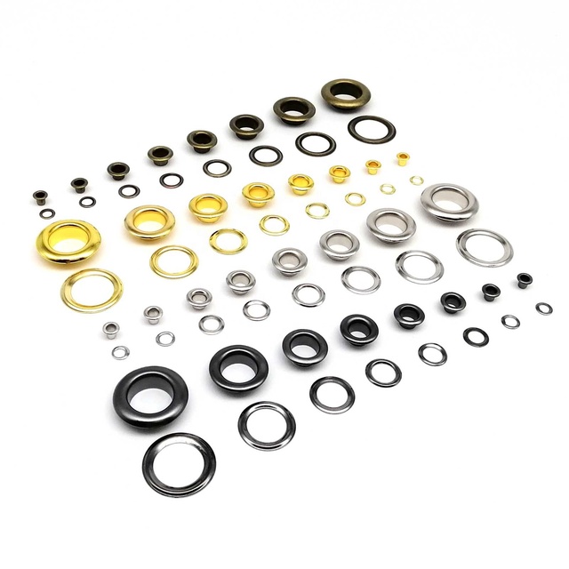 2.5-12mm High Quality Metal Eyelet With Washer Grommet Ring Air Hole Rivet for Leather Bag Shoes Belt Cap Clothes 4 Color