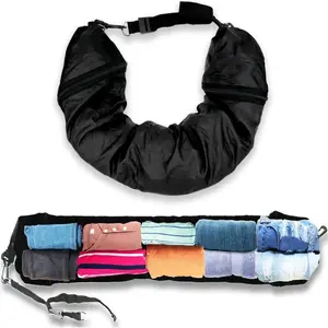 Travesseiro de viagem resistente à água personalizado personalizado, travesseiro de pescoço com armazenamento de roupas, tubo de viagem para avião e carro