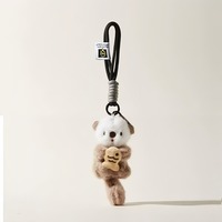 Adorable porte-clés en peluche Otter de mer, jouet mignon de célébrité internet, pendentif poupée chat-poisson avec sac pour enfants et collectionneurs