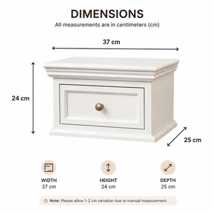 Muebles de Dormitorio Tradicionales de Diseño Moderno, Mesita de Noche Flotante Moderna con Almacenamiento, Mesa de Noche de Madera de Mango Montada en la Pared con Cajón - Product Image 2
