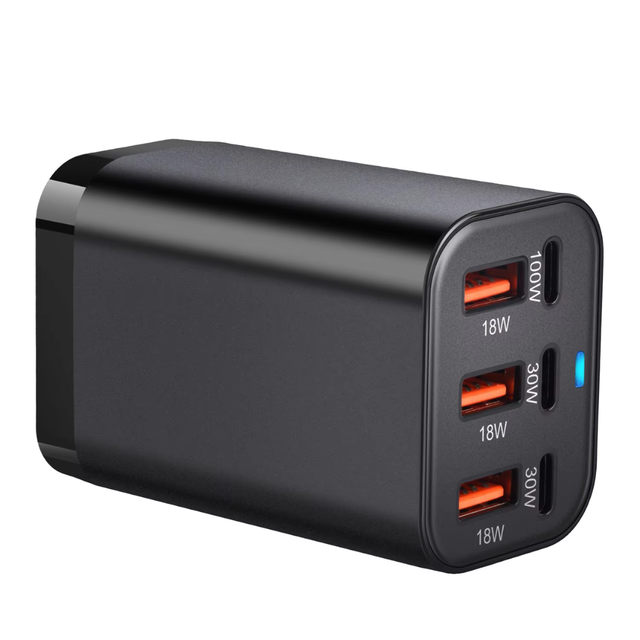 200W Desktop GaN Charger Adapter USB Type C PD 100W Super Fast Charging 6-Port Multiple Station for iPhone Made Durable PC