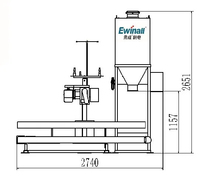 Máquina Ensacadora de Arroz Semiautomática Ewinall DCS-50E-C de 10-50 kg con Tolva de Acero Inoxidable y Columna de Sellado Giratoria para Granos