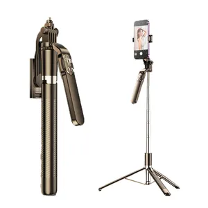 Ekstensi grosir tiang selfie, stabilizer ponsel 180CM tiang swafoto langsung, kamera remote control tripod