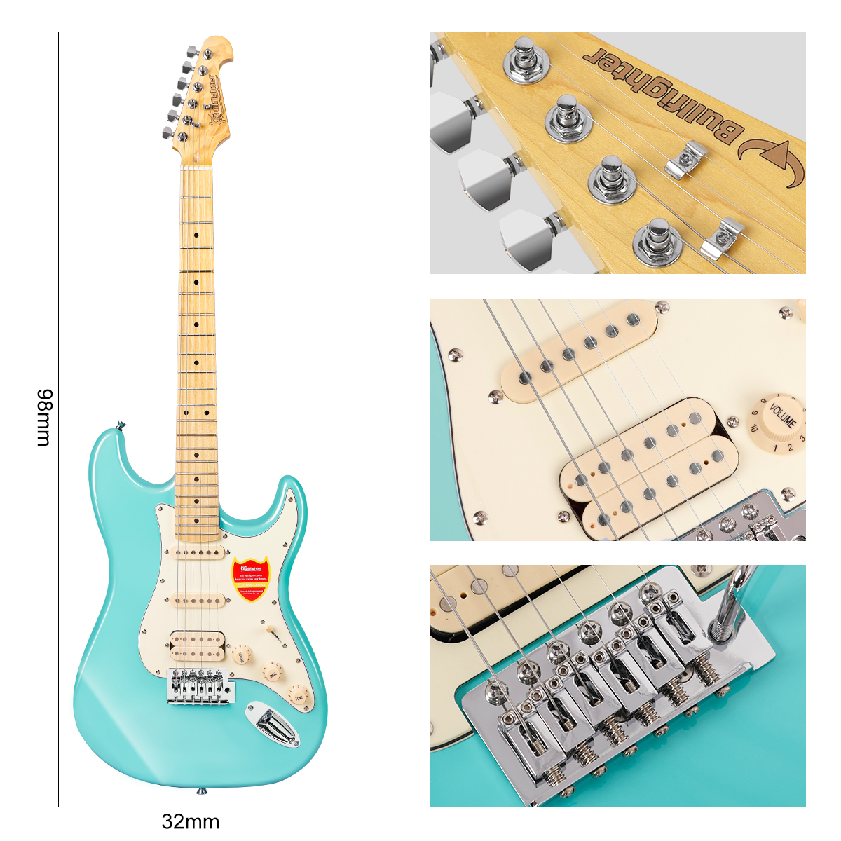 Bullfighter D120 Electric Guitar Kit - High-Gloss Urethane