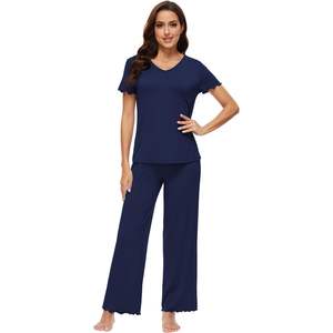 Ensemble de pyjama doux pour femmes personnalisé, manches courtes, viscose bambou, vêtements de nuit légers, coupe ample, S-XXL - Product Image 6
