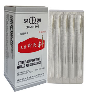 เข็มฝังเข็มด้ามเงินแบบใช้แล้วทิ้งที่มีมือจับเกลียว100ชิ้น - Product Image 1