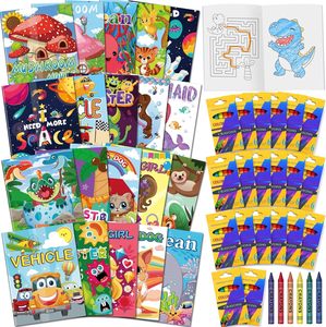 Libros para Colorear Pequeños Personalizados y Crayones para Recuerdos de Fiestas Infantiles, Libros para Colorear Económicos con Diseños de Dibujos Animados para Niños - Product Image 1