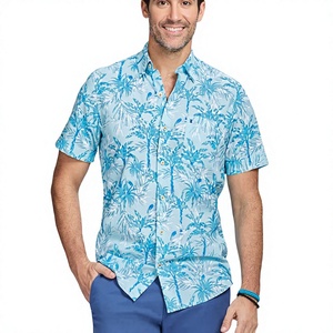 Vacation <b>Shirt</b> 100% Cotton Digital Printed Floral Summer New <b>Hawaiian</b> Men's Anti-Wrinkle Breathable Quick Dry Short-Sleeved - Product Image 5