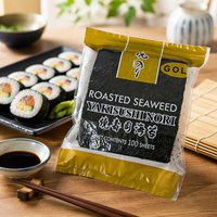 Vente en gros de 100 feuilles d'algues croustillantes pour rouleaux de sushi, algues nori séchées et grillées