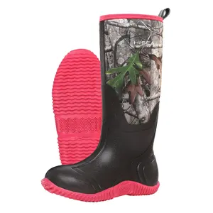 Botas de lluvia de media caña para mujer, zapatos de jardín aislados impermeables, botas de neopreno de goma para caza al aire libre