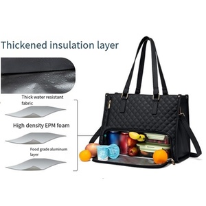 2 in 1 Ladies Shoulder Bag <b>Lunch</b> <b>Box</b> Waterproof Women 15.6inch Laptop Handbags With <b>Insulated</b> Cooler Bag RTS Bulk Mixed Order - Product Image 4