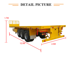 Good Quality 3 Axle 40ft Flat Bed Deck Semi Trailer Container <b>Flatbed</b> Semi-trailer 4x4 Flat Bed <b>Truck</b> Trailers for Vehicle - Product Image 3