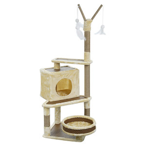 Vendita diretta in fabbrica vendita calda multi-livello in legno per animali domestici gatto che graffia la torre dell'albero appartamento casa sull'albero del gatto - Product Image 2
