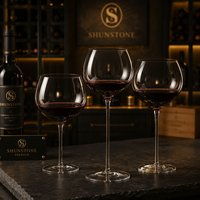 Verre à vin personnalisé de luxe SHUNSTONE, gobelet à vin rouge avec tige ultra-fine pour cadeau d'anniversaire