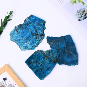 แผ่นคริสตัลอะพาไทต์สีน้ำเงินธรรมชาติคุณภาพสูงขัดเงาด้วยมือสำหรับขายส่ง - Product Image 2