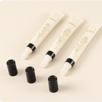 Tube souple vide personnalisé pour brillant à lèvres avec embout applicateur en silicone et capuchon noir – Emballage cosmétique pour baume à lèvres