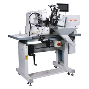 Machine à coudre à lit plat Bitop BT-254 pour jeans, avec boucleur de ceinture automatique à double aiguille et moteur à aiguille simple pour fixation de la sangle. - Product Image 1