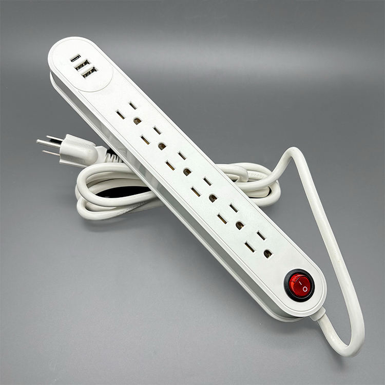 VNX Hot Selling Professional 6Gang With Two USB and Type-C Outlet USA Standard 16A Extension Socket for Home