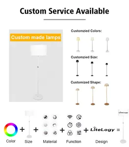 Prezzo di fabbrica italiano lungo regolabile in altezza ricaricabile soggiorno camera da letto decorazione Hotel casa lampada da terra batteria