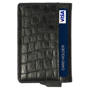 Portefeuille CardHoda P04016-BON en nylon doublé, texture crocodile, ouverture automatique, éjection fine, blocage RFID, antivol, unisexe, grand format - Product Image 5
