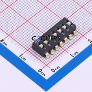 DO-07PT DIP Switch SMD,P=2.54mm Switch Flat Toggle, Raised Type Single Pole Single Throw 7 2.54mm - Product Image 1