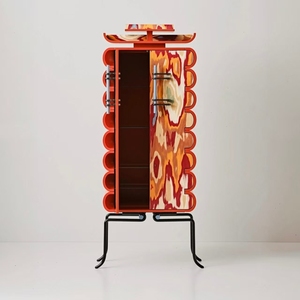 Armoire d'entrée moderne inspirée de l'Art <span class=keywords><strong>Déco</strong></span>, avec des bords ornés et un grand espace de rangement - Product Image 2