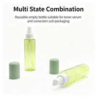 Flacon pulvérisateur de toner 100 ml personnalisé en usine, flacon de lotion à pression, conteneur vide pour crème solaire, sérum hydratant, soins de la peau