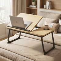 Table portable en bois réglable en hauteur et pliable pour ordinateur portable, bureau, maison, étude, travail, chambre, canapé, salon