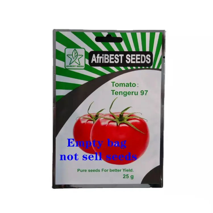 Xuri personalizzato stampato 3 lati sigillato Mylar Foil laminato pomodoro verdura semi agricoli sacchetto di imballaggio sacchetto